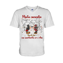 Load image into Gallery viewer, Personalized Mickey Mouse T-Shirt &amp; Hoodie with Custom Names for Couples

