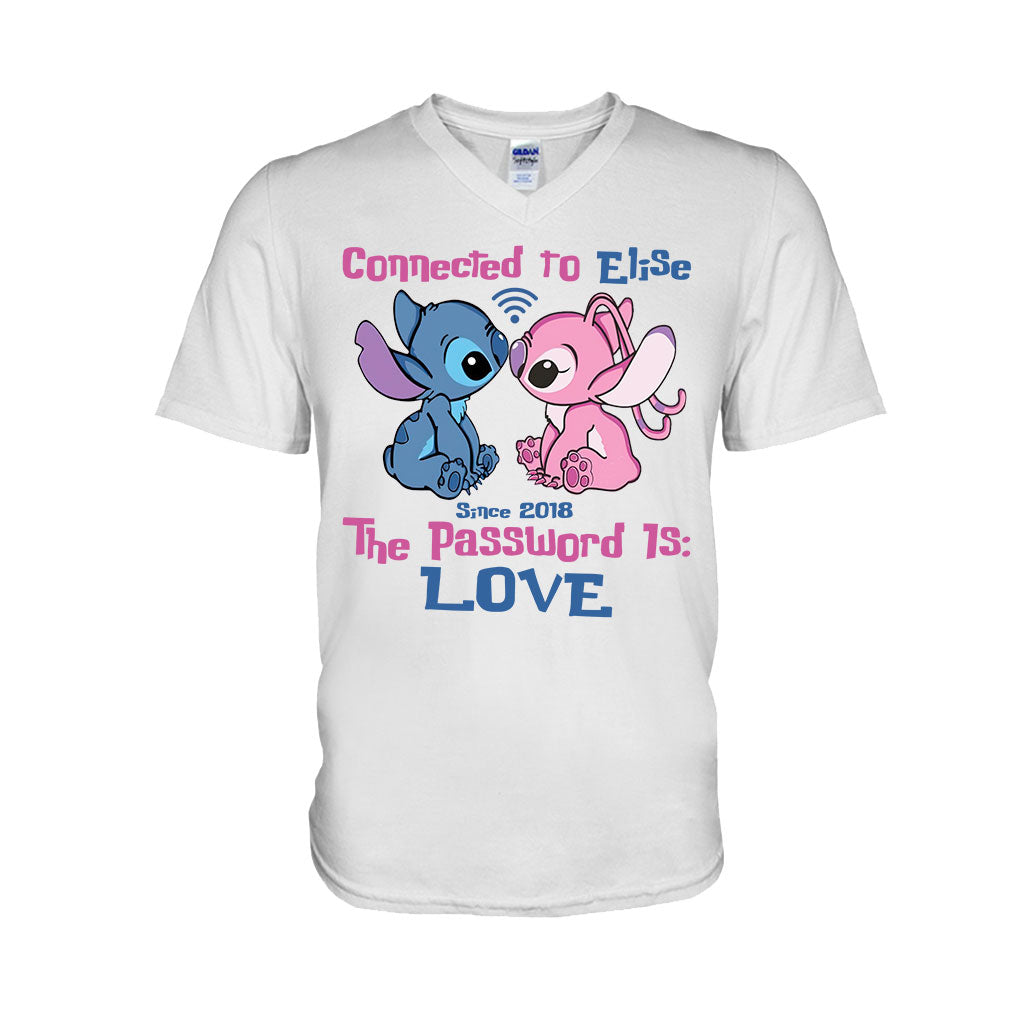 Personalized Couple T-shirt & Hoodie Connected To Love Gift