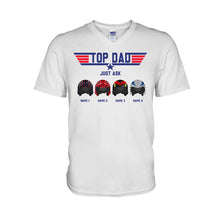 Load image into Gallery viewer, Personalized Top Dad T-shirt &amp; Hoodie Custom Names Gift for Father's Day
