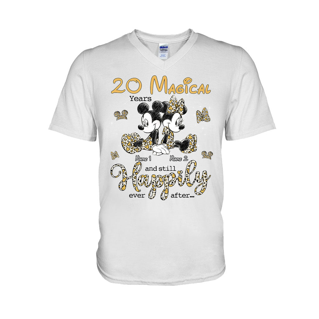 Personalized Couple T-shirt and Hoodie with Custom Names for Anniversary