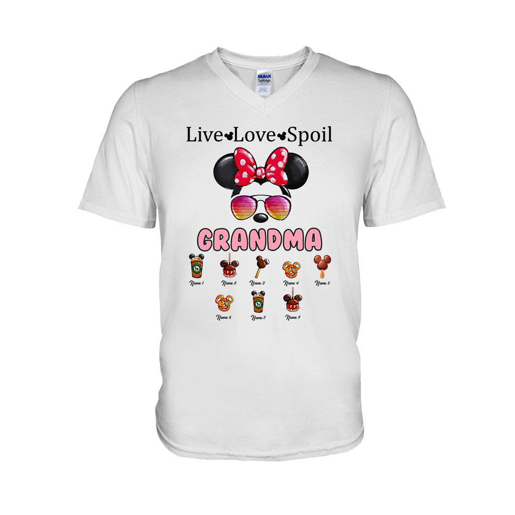 Personalized Live Love Spoil Mouse T-shirt for Grandma