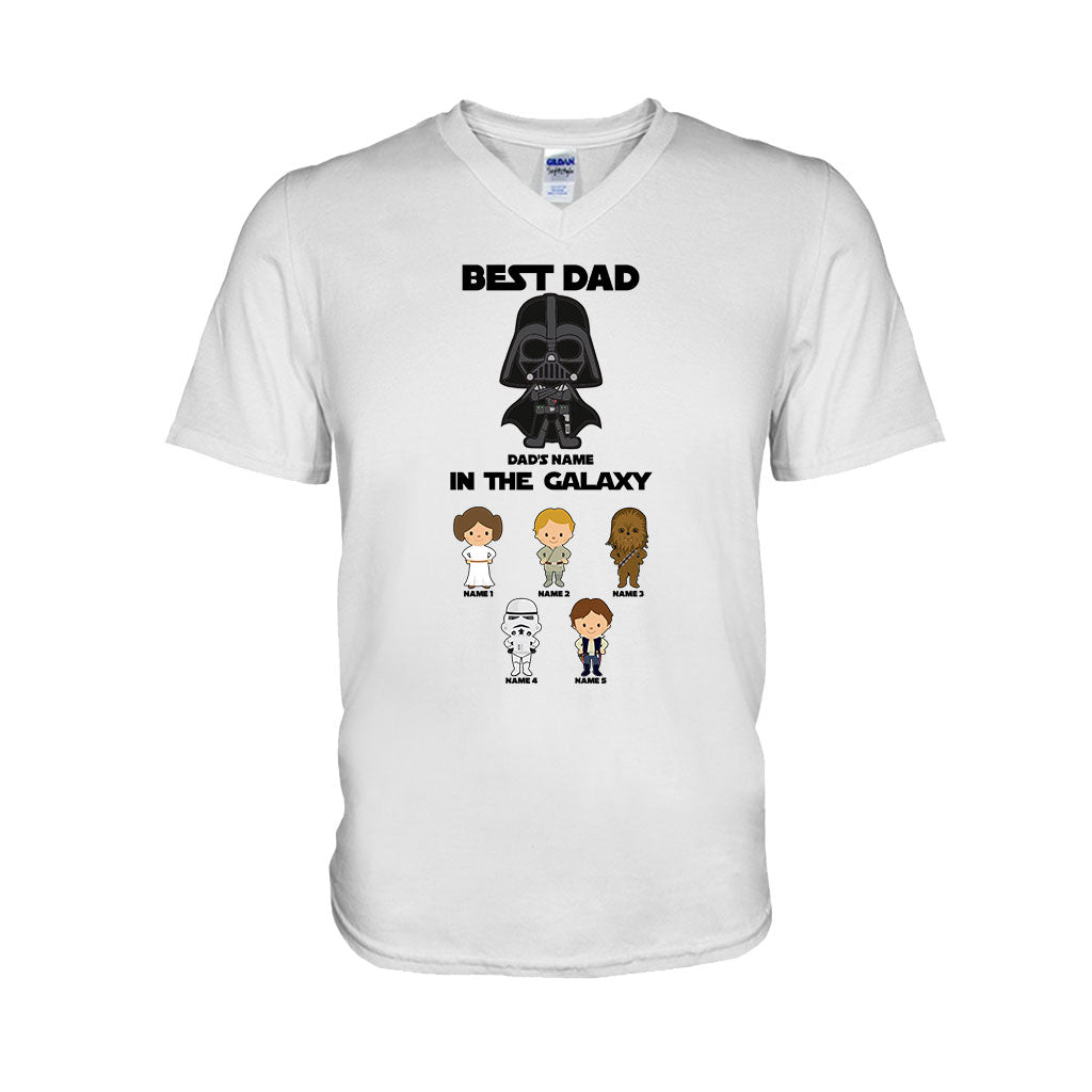 Personalized Best Dad In The Galaxy T-Shirt & Hoodie Gift for Father's Day