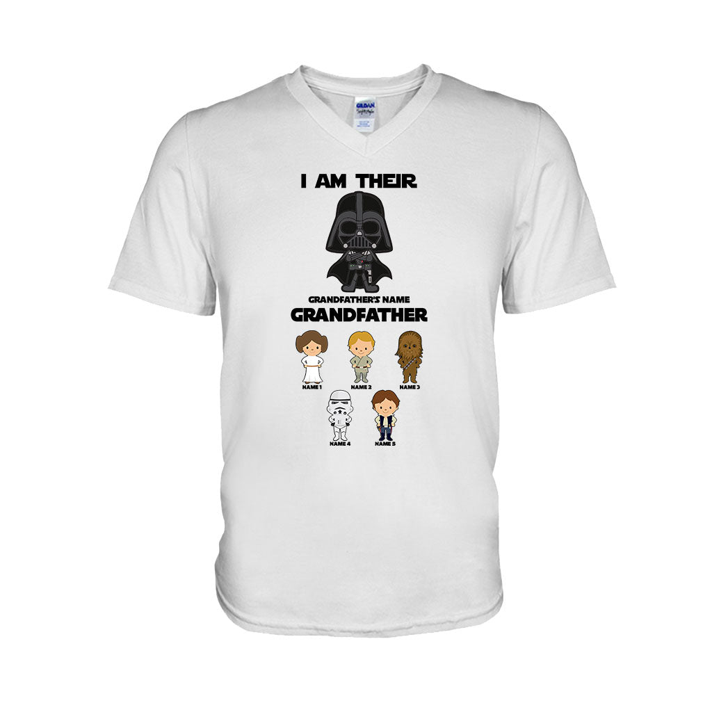 Personalized Father's Day T-shirt with Custom Names & Darth Vader Design