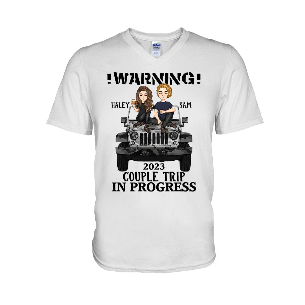 Personalized Couple Car T-Shirt and Hoodie with Custom Names | Engagement, Valentine's Day, Anniversary Gift