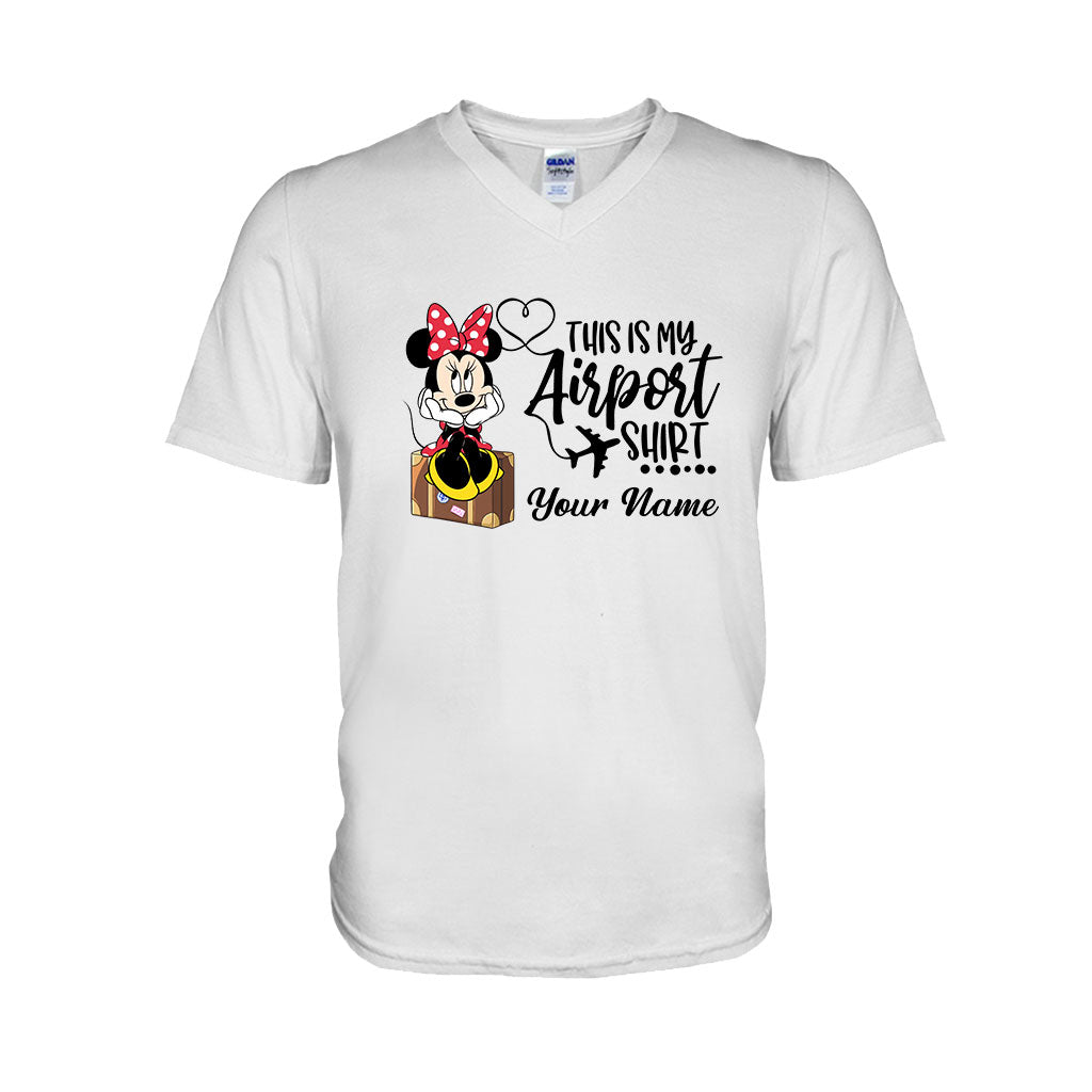 Personalized Mouse Airport Shirt Custom Name T-shirt Hoodie Gift for Travelers