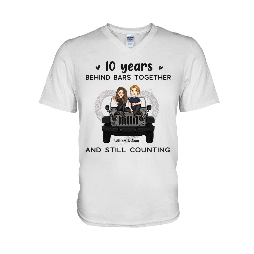 Personalized Couple T-shirt & Hoodie 10 Years Behind Bars Gift