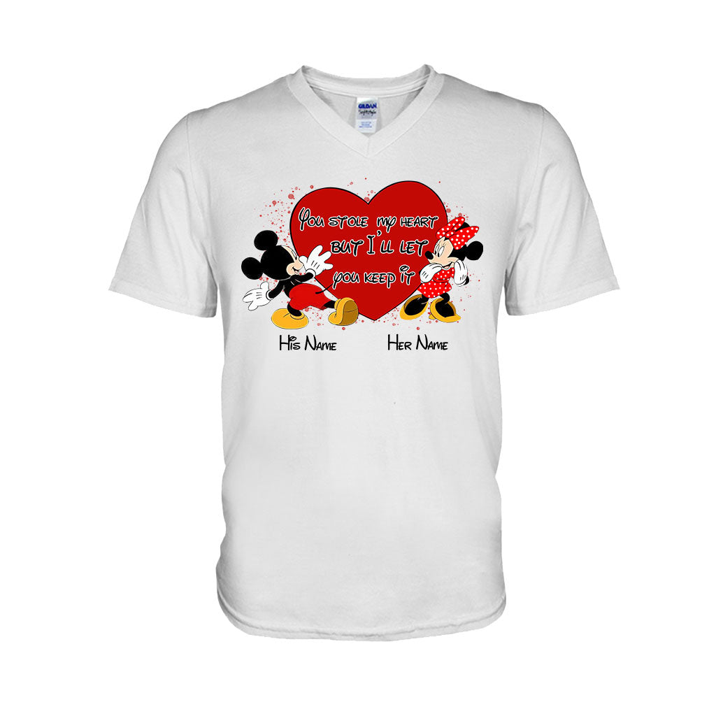 Personalized Couple Mouse T-shirt & Hoodie with Names Gift
