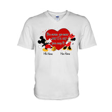 Load image into Gallery viewer, Personalized Couple Mouse T-shirt &amp; Hoodie with Names Gift
