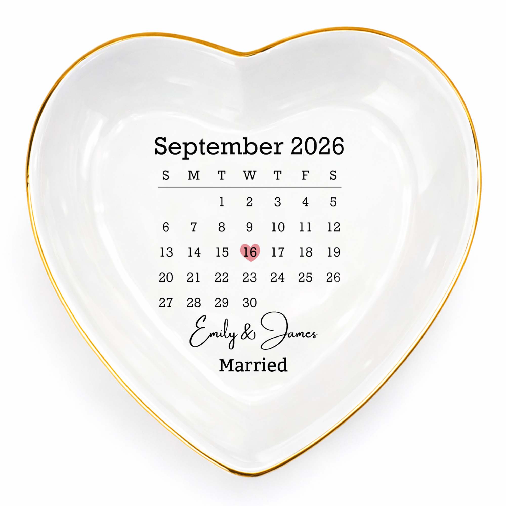 Personalized Heart Jewelry Dish Custom Name Gift for Couples