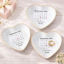 Load image into Gallery viewer, Personalized Heart Jewelry Dish Custom Name Gift for Couples

