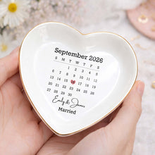 Load image into Gallery viewer, Personalized Heart Jewelry Dish Custom Name Gift for Couples
