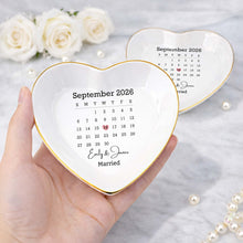 Load image into Gallery viewer, Personalized Heart Jewelry Dish Custom Name Gift for Couples
