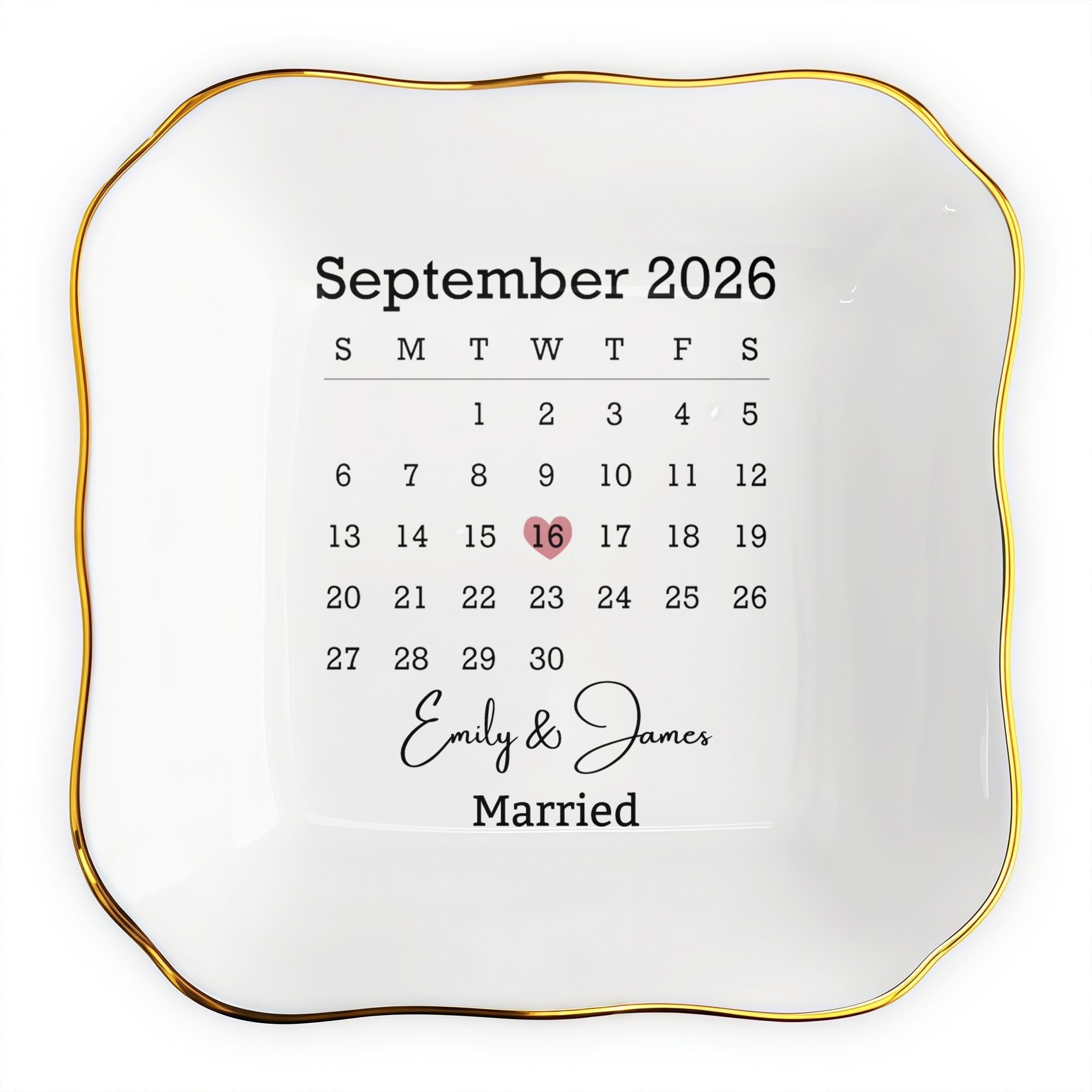 Personalized Lace Jewelry Dish Custom Names Wedding Gift