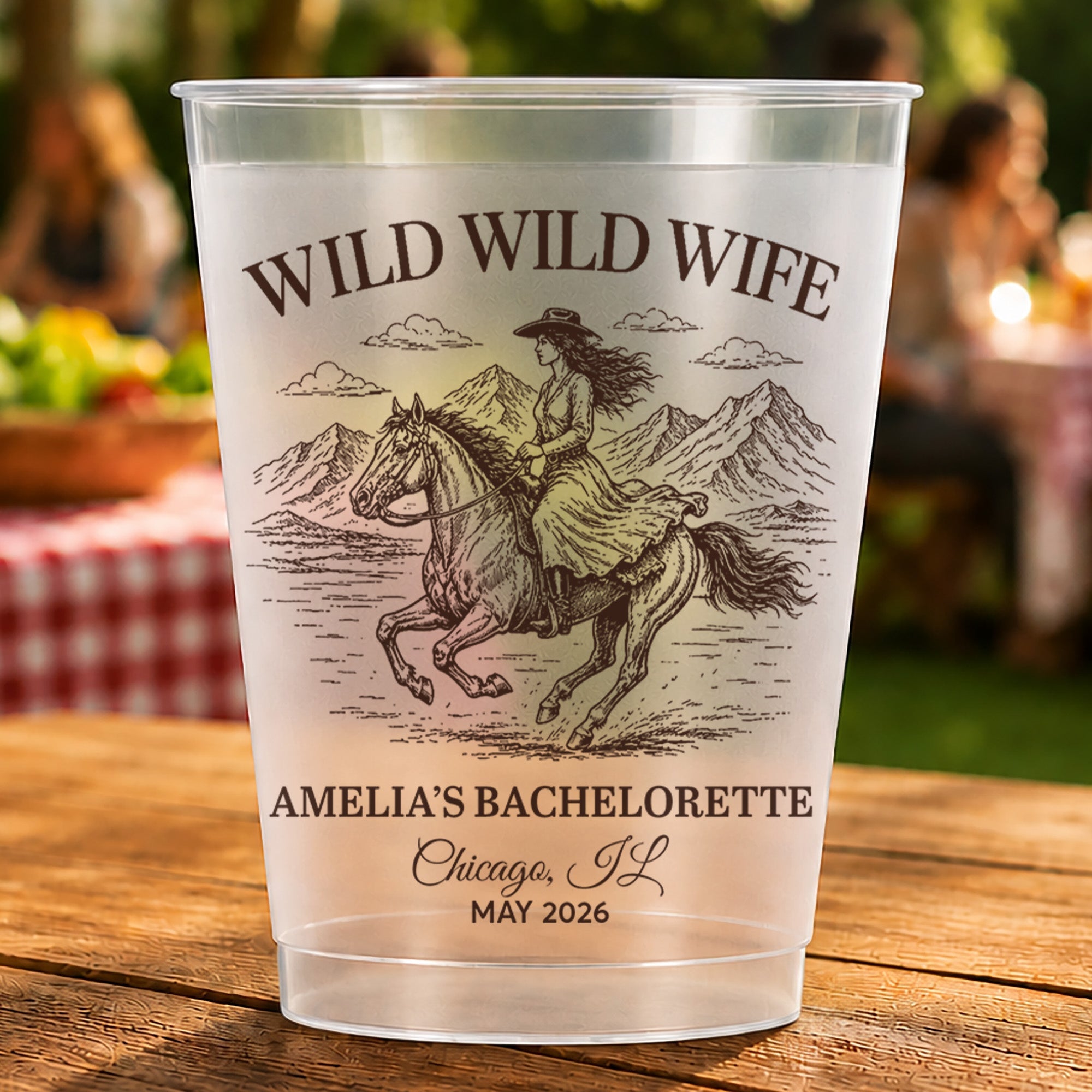 Personalized Frosted Cups Custom Design for Bachelorette Party