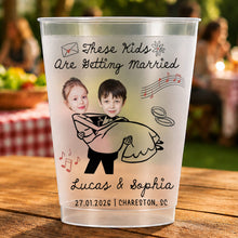 Load image into Gallery viewer, Personalized Frosted Wedding Cups Custom Name Gift for Couples
