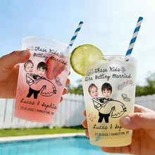 Load image into Gallery viewer, Personalized Frosted Wedding Cups Custom Name Gift for Couples
