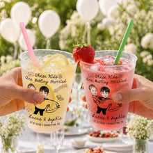 Load image into Gallery viewer, Personalized Frosted Wedding Cups Custom Name Gift for Couples
