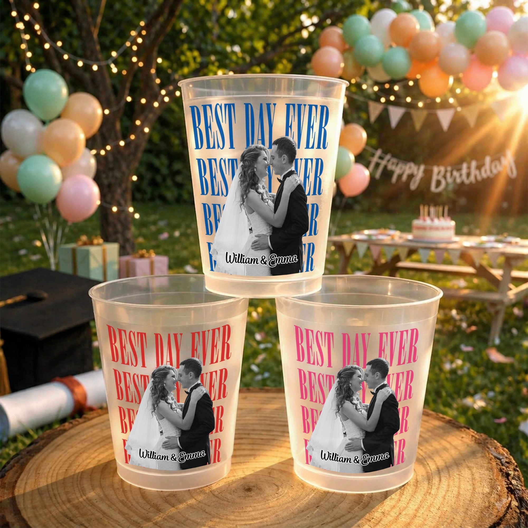Personalized Frosted Cups Custom Name Wedding Party Gift