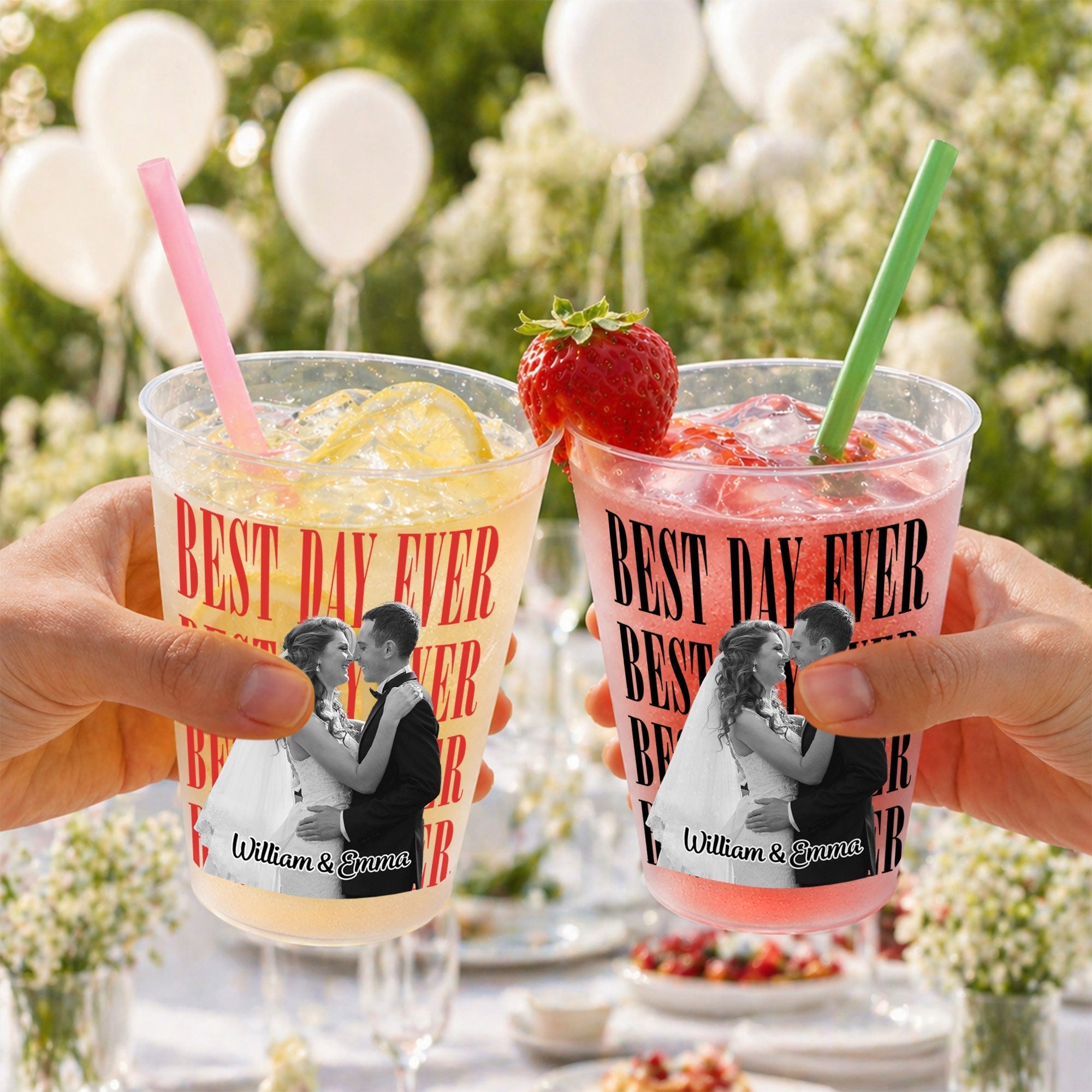 Personalized Frosted Cups Custom Name Wedding Party Gift