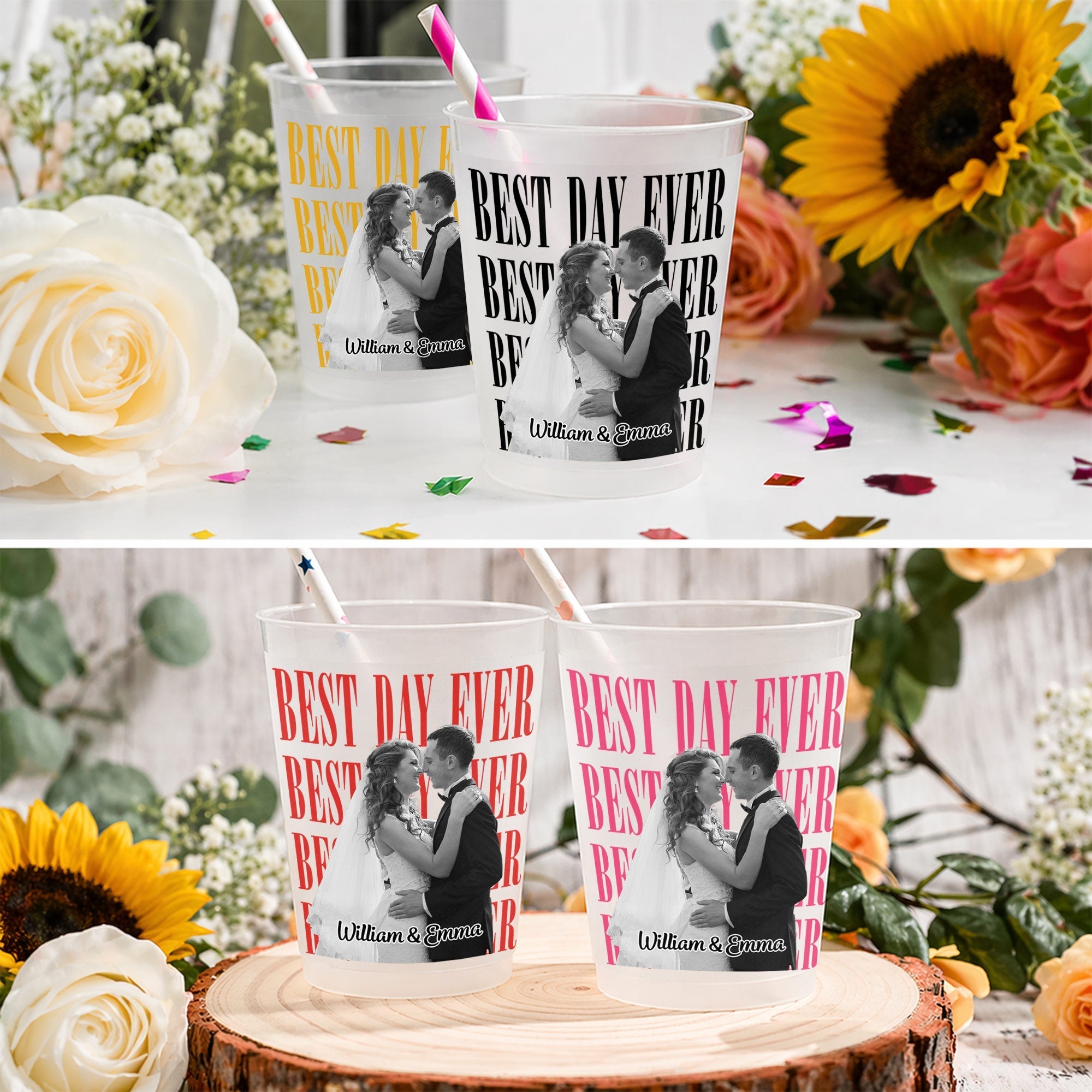 Personalized Frosted Cups Custom Name Wedding Party Gift