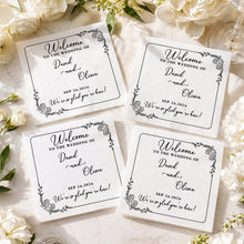 Load image into Gallery viewer, Personalized Floral Cocktail Napkins Custom Wedding Name Gift
