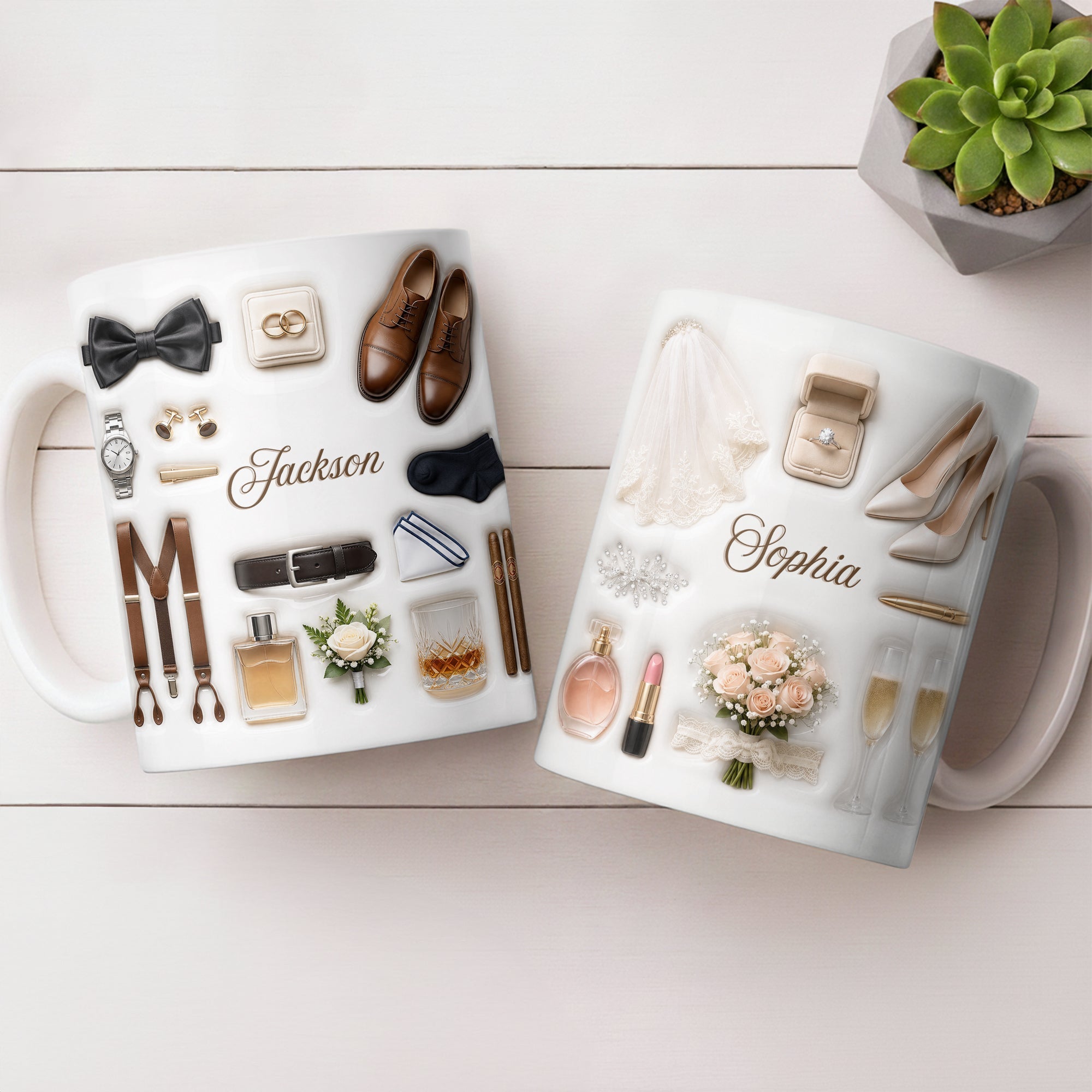 Personalized Bridal Coffee Mug Custom Name Gift for Bride
