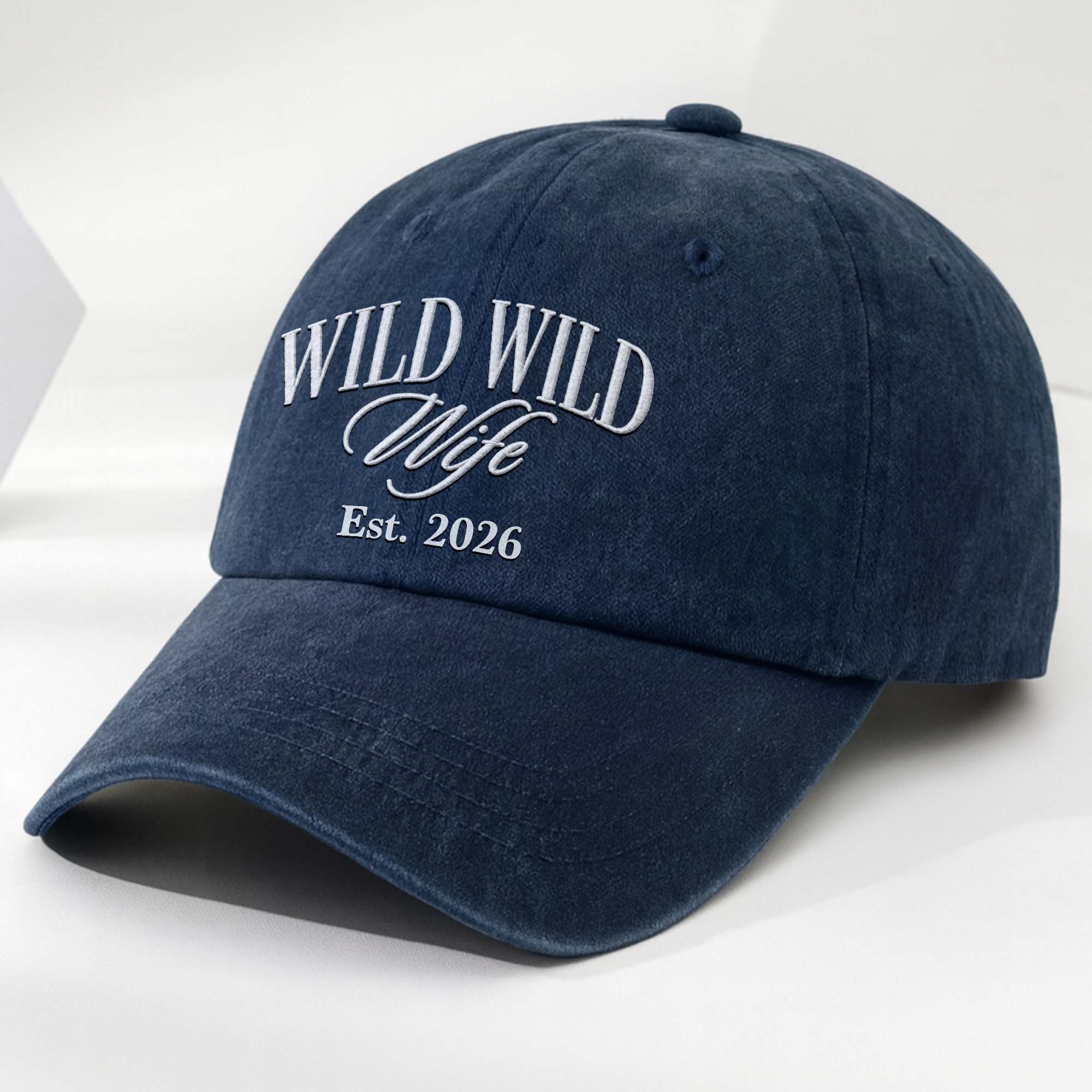 Personalized Washed Denim Cap Custom Year Gift for Wife