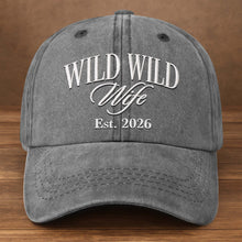 Load image into Gallery viewer, Personalized Washed Denim Cap Custom Year Gift for Wife
