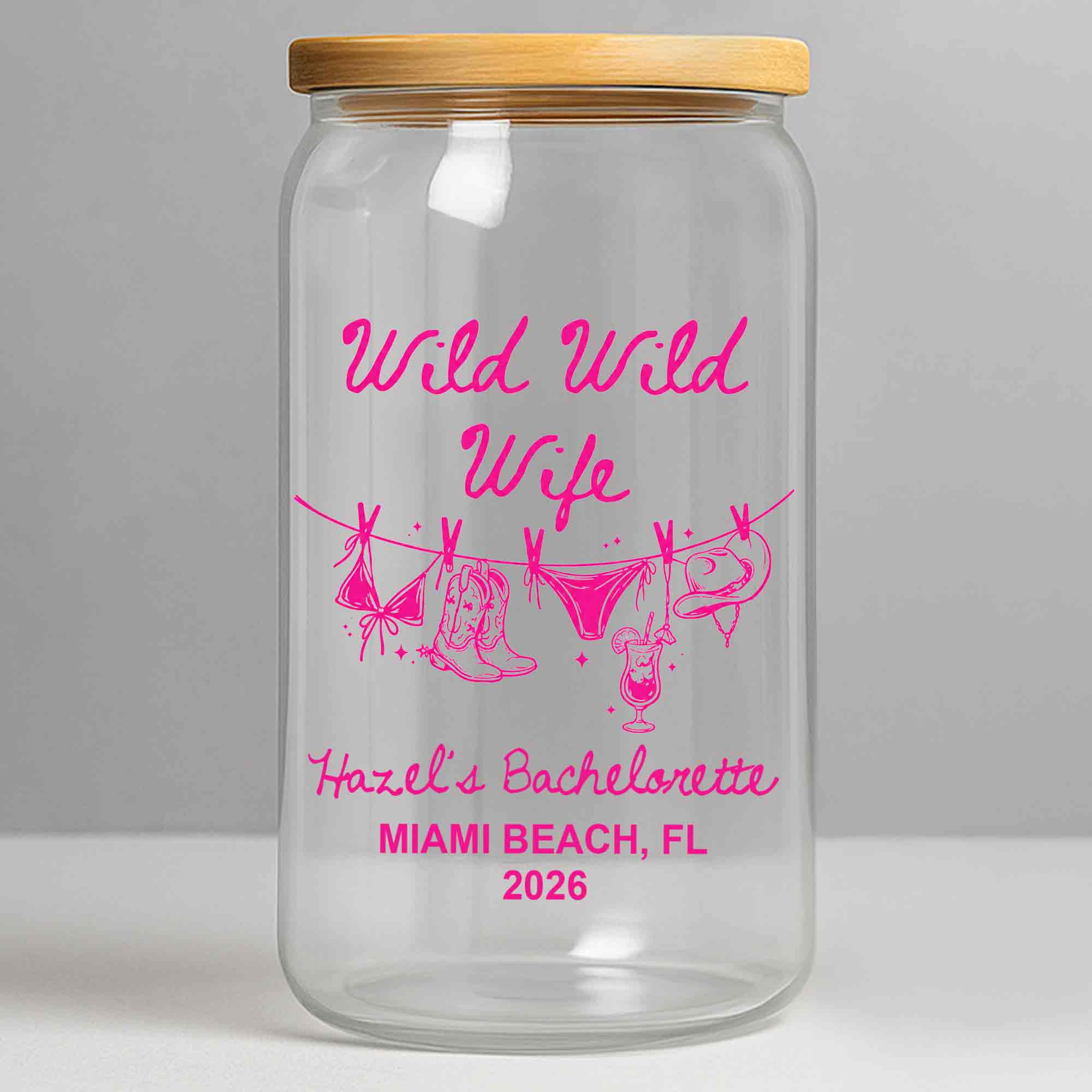 Personalized Clear Glass Can Best Wife Gift for Bachelorette Party