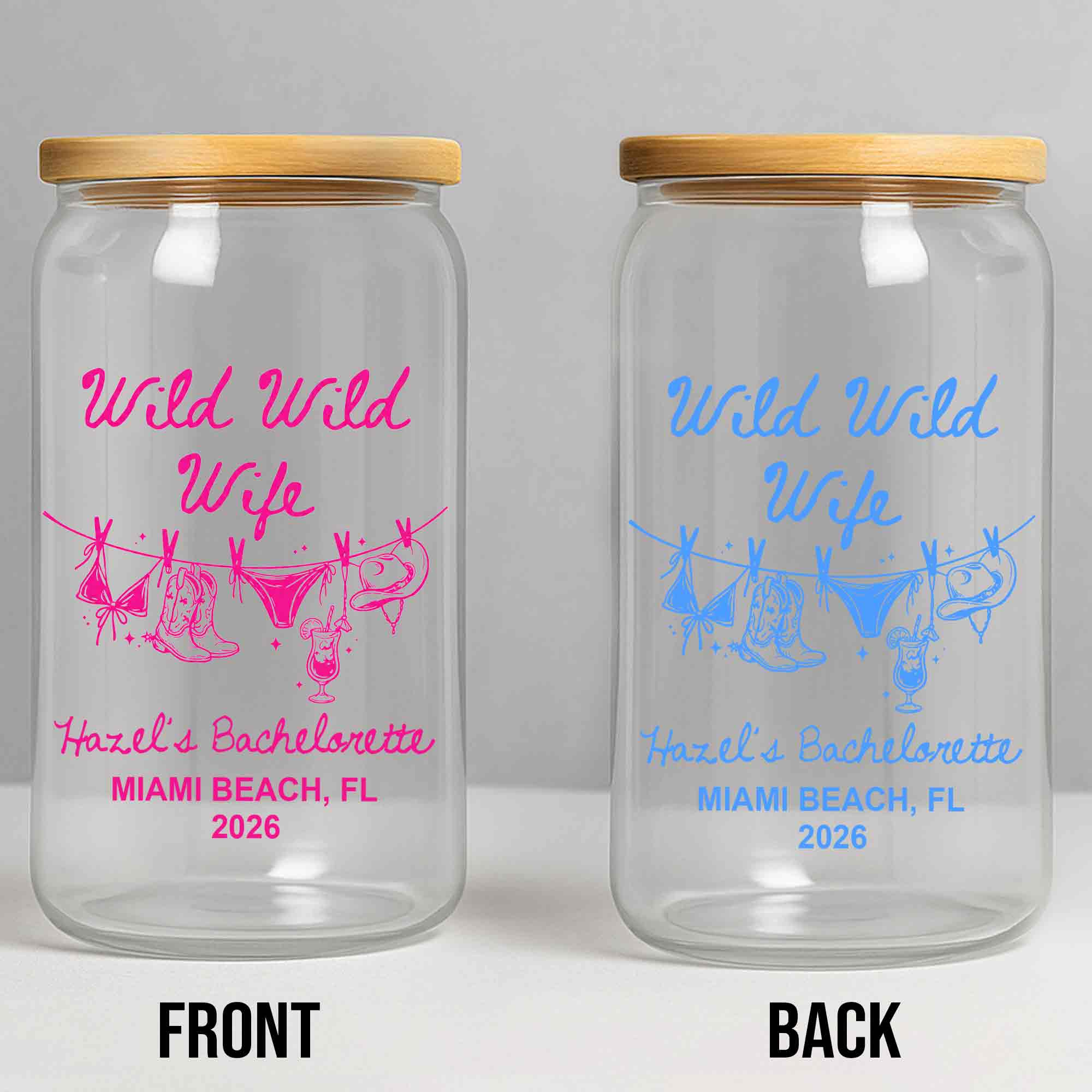 Personalized Clear Glass Can Best Wife Gift for Bachelorette Party