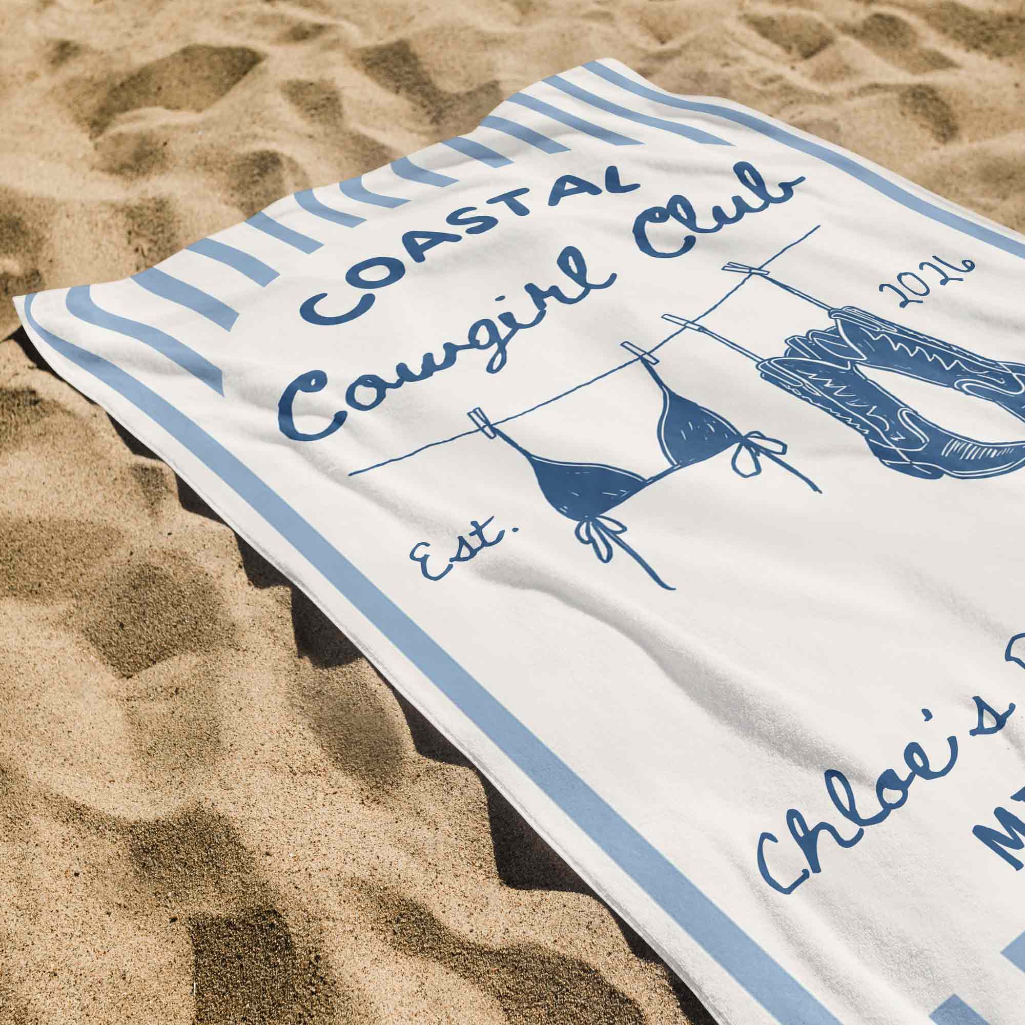Personalized Beach Towel for Bachelorette Party Custom Name