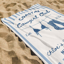 Load image into Gallery viewer, Personalized Beach Towel for Bachelorette Party Custom Name
