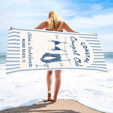 Load image into Gallery viewer, Personalized Beach Towel for Bachelorette Party Custom Name
