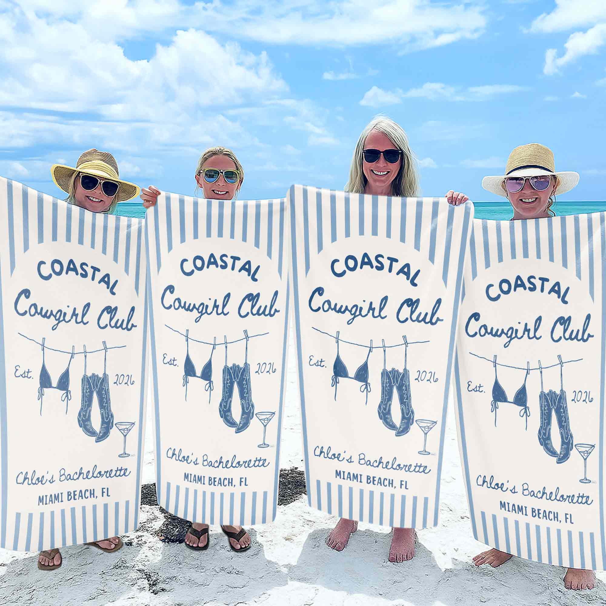 Personalized Beach Towel for Bachelorette Party Custom Name