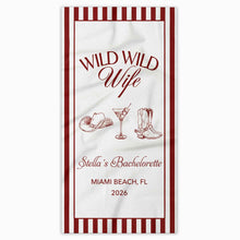 Load image into Gallery viewer, Personalized Cowboy Hat Beach Towel Gift for Bachelorette Party
