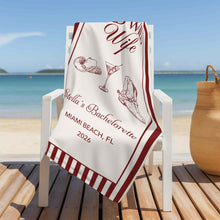 Load image into Gallery viewer, Personalized Cowboy Hat Beach Towel Gift for Bachelorette Party

