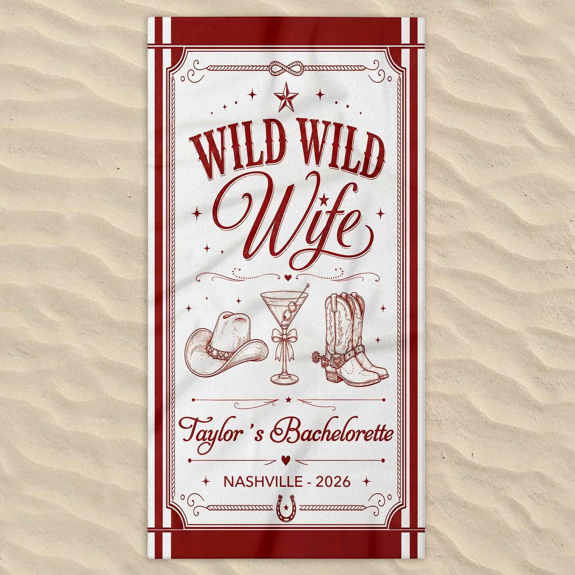 Personalized Microfiber Beach Towel Custom Name Bachelorette Gift