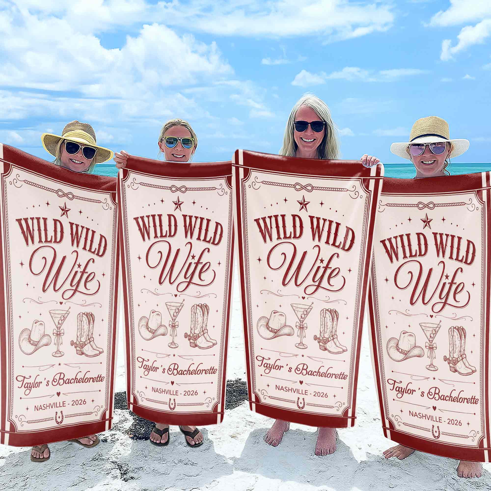 Personalized Microfiber Beach Towel Custom Name Bachelorette Gift