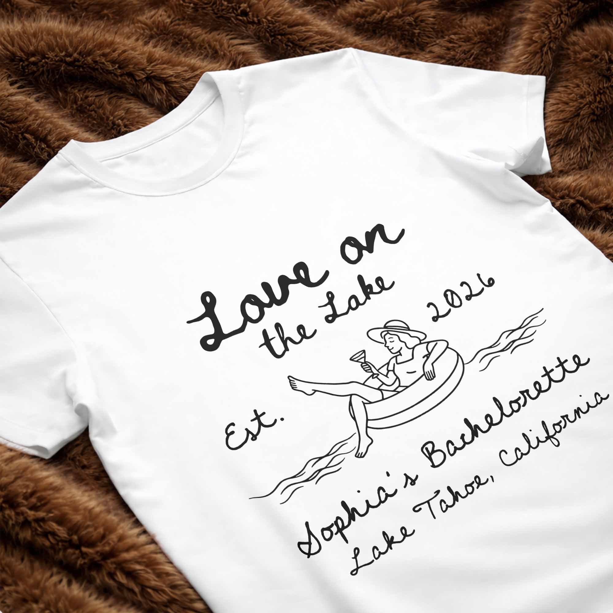 Personalized Unisex T-shirt & Hoodie Love on the Lake Gift for Bachelorette