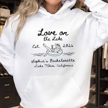 Load image into Gallery viewer, Personalized Unisex T-shirt &amp; Hoodie Love on the Lake Gift for Bachelorette
