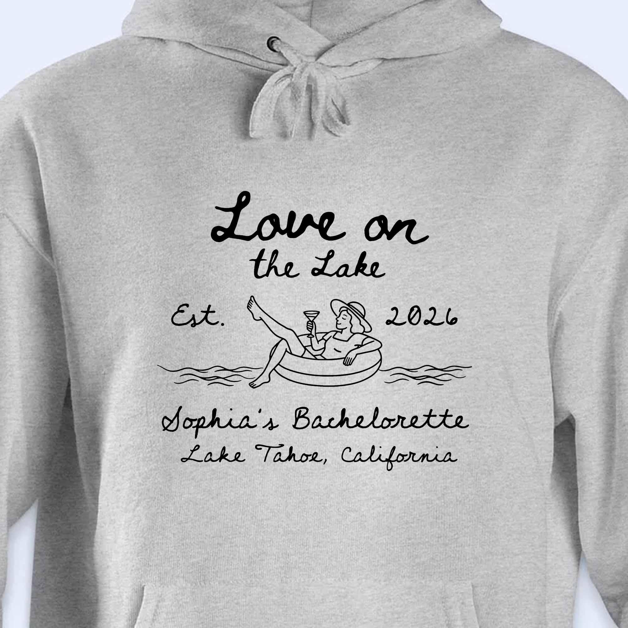 Personalized Unisex T-shirt & Hoodie Love on the Lake Gift for Bachelorette