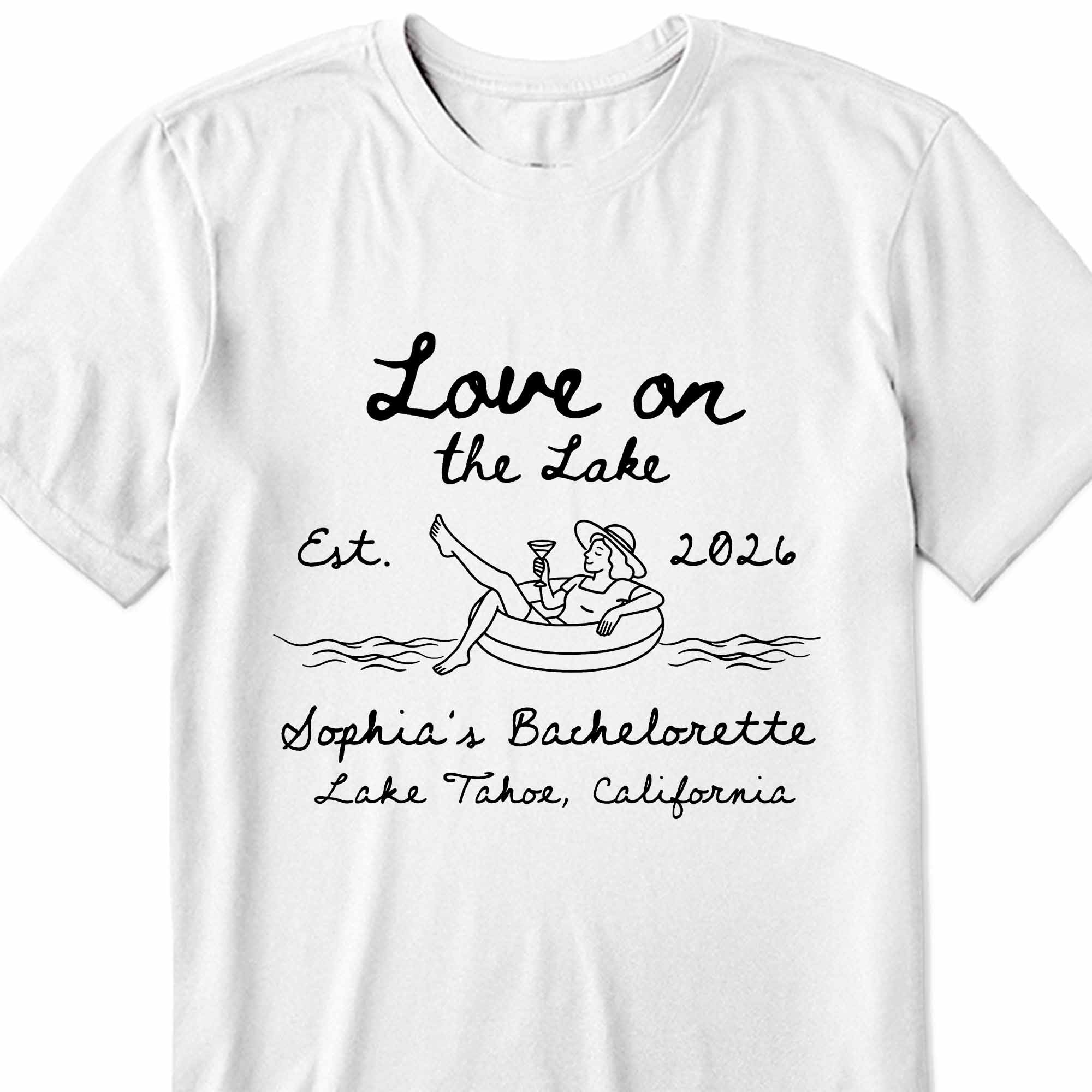 Personalized Unisex T-shirt & Hoodie Love on the Lake Gift for Bachelorette