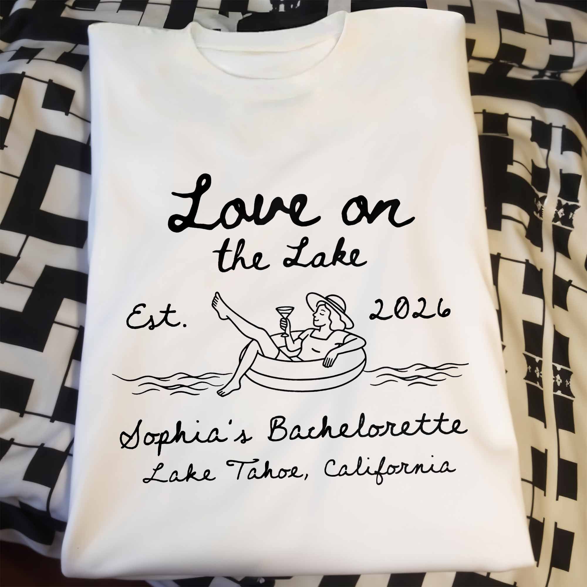 Personalized Unisex T-shirt & Hoodie Love on the Lake Gift for Bachelorette