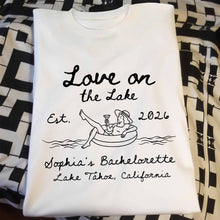 Load image into Gallery viewer, Personalized Unisex T-shirt &amp; Hoodie Love on the Lake Gift for Bachelorette
