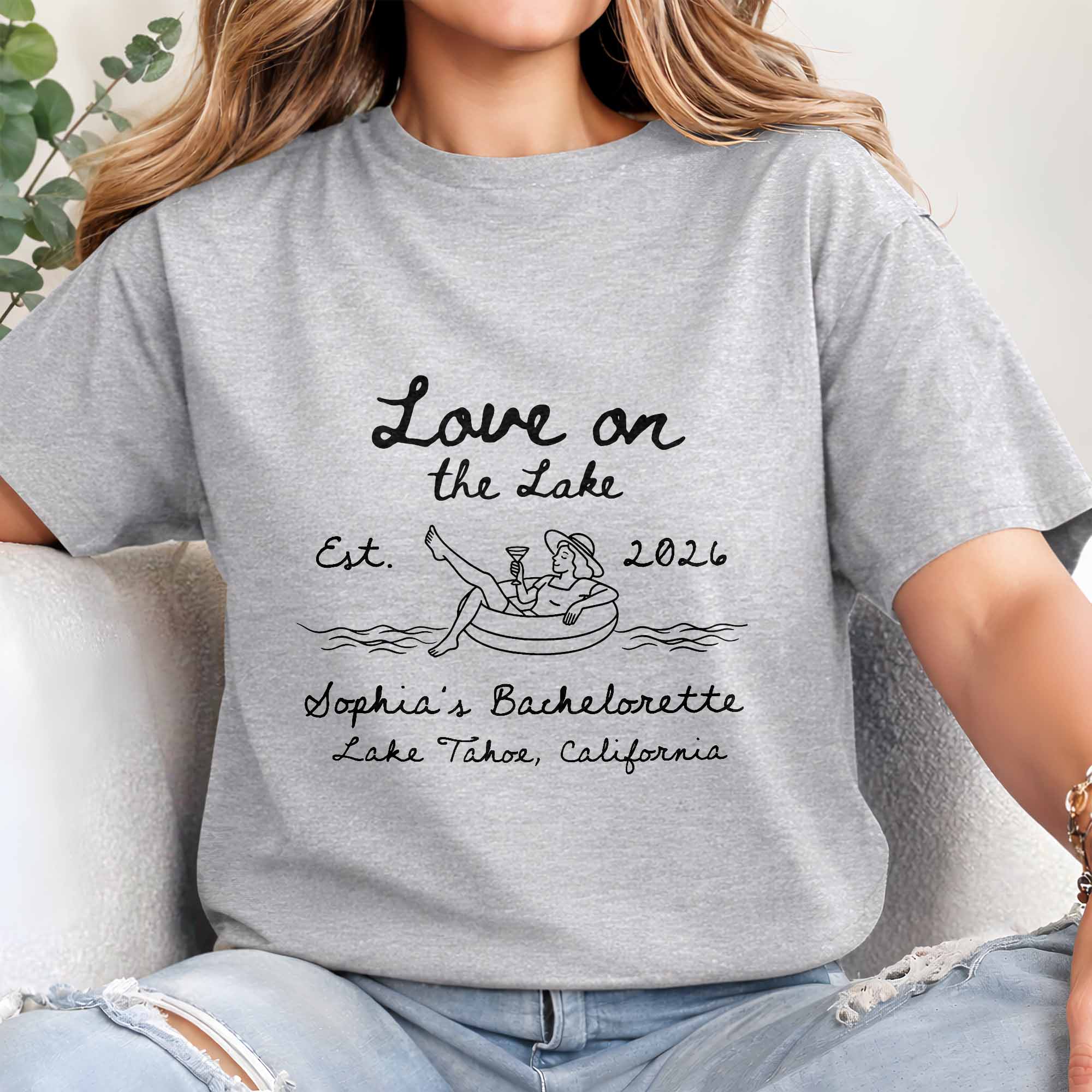 Personalized Unisex T-shirt & Hoodie Love on the Lake Gift for Bachelorette