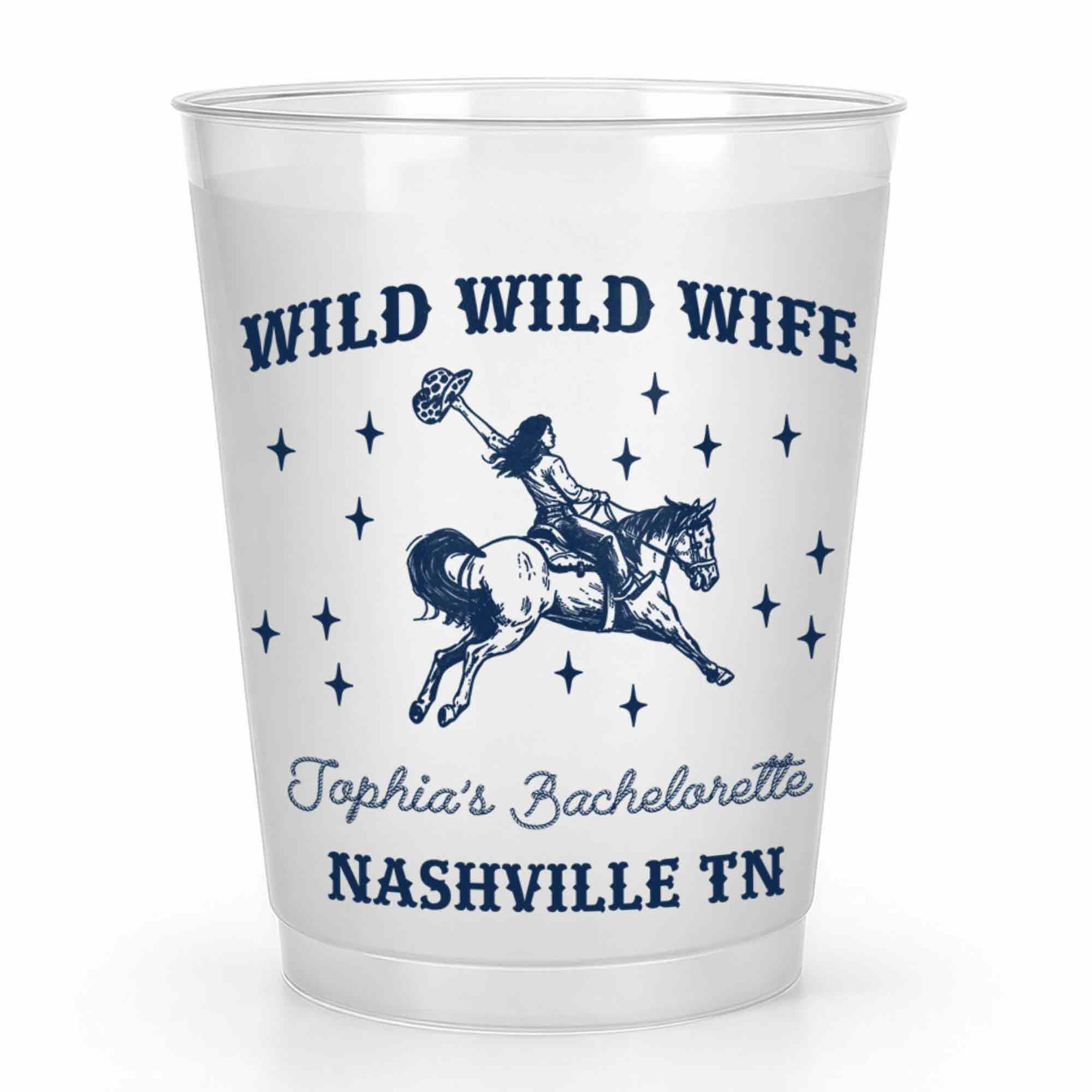 Personalized Frosted Cups Custom Name Bachelorette Party Favor
