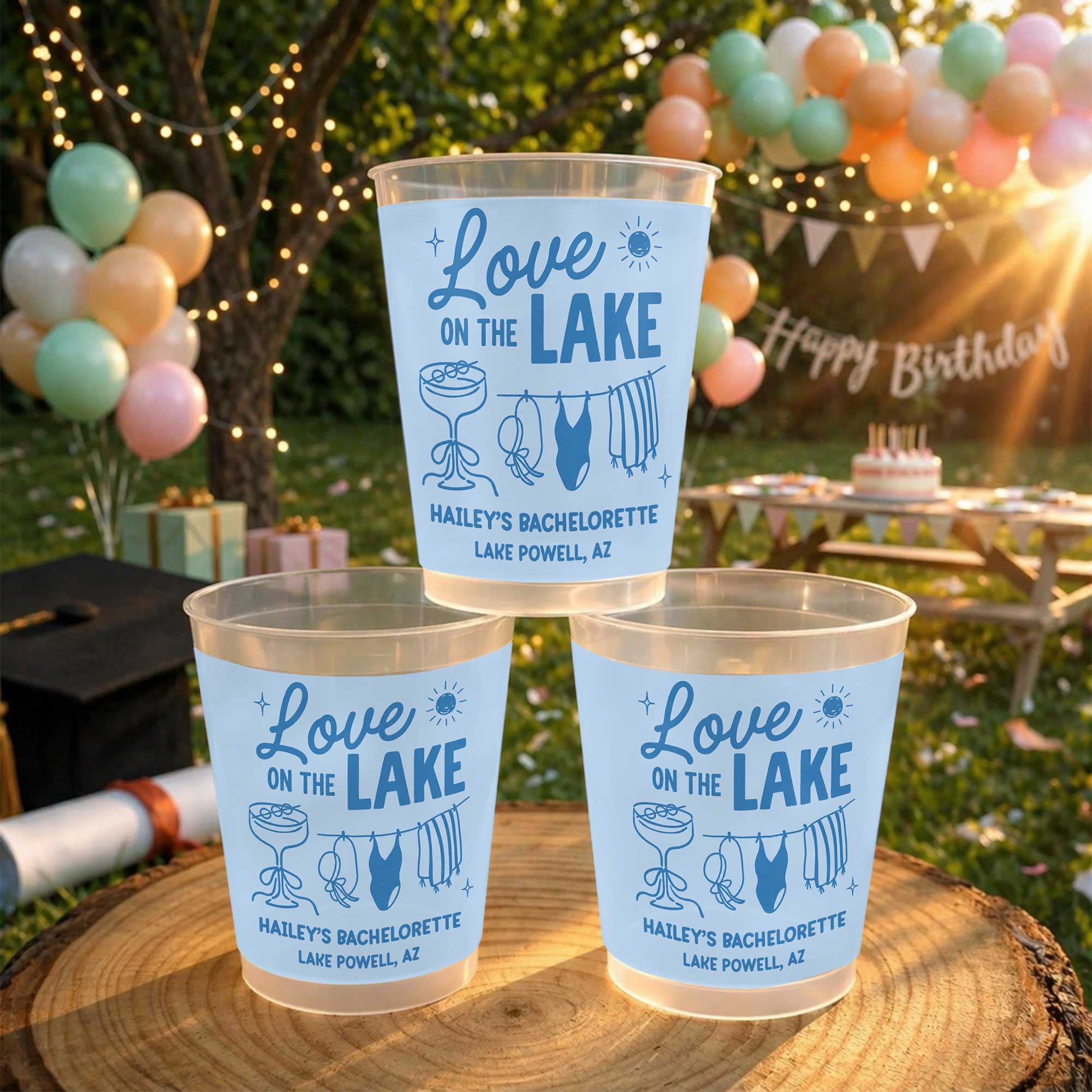 Personalized Frosted Cups Custom Name Bachelorette Party Gift