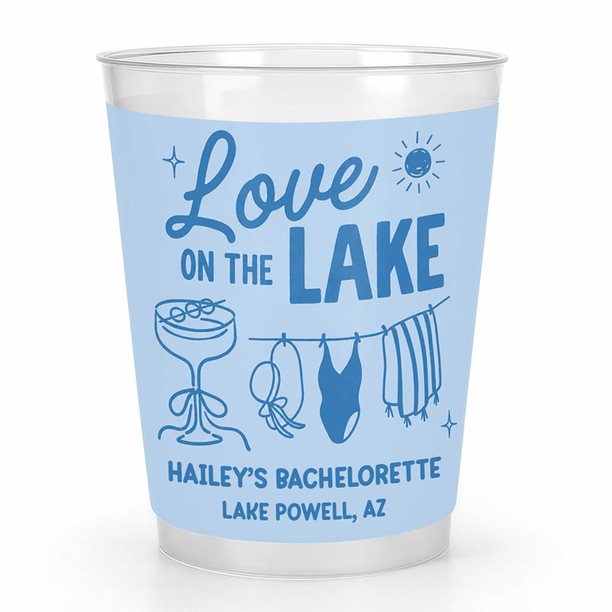 Personalized Frosted Cups Custom Name Bachelorette Party Gift