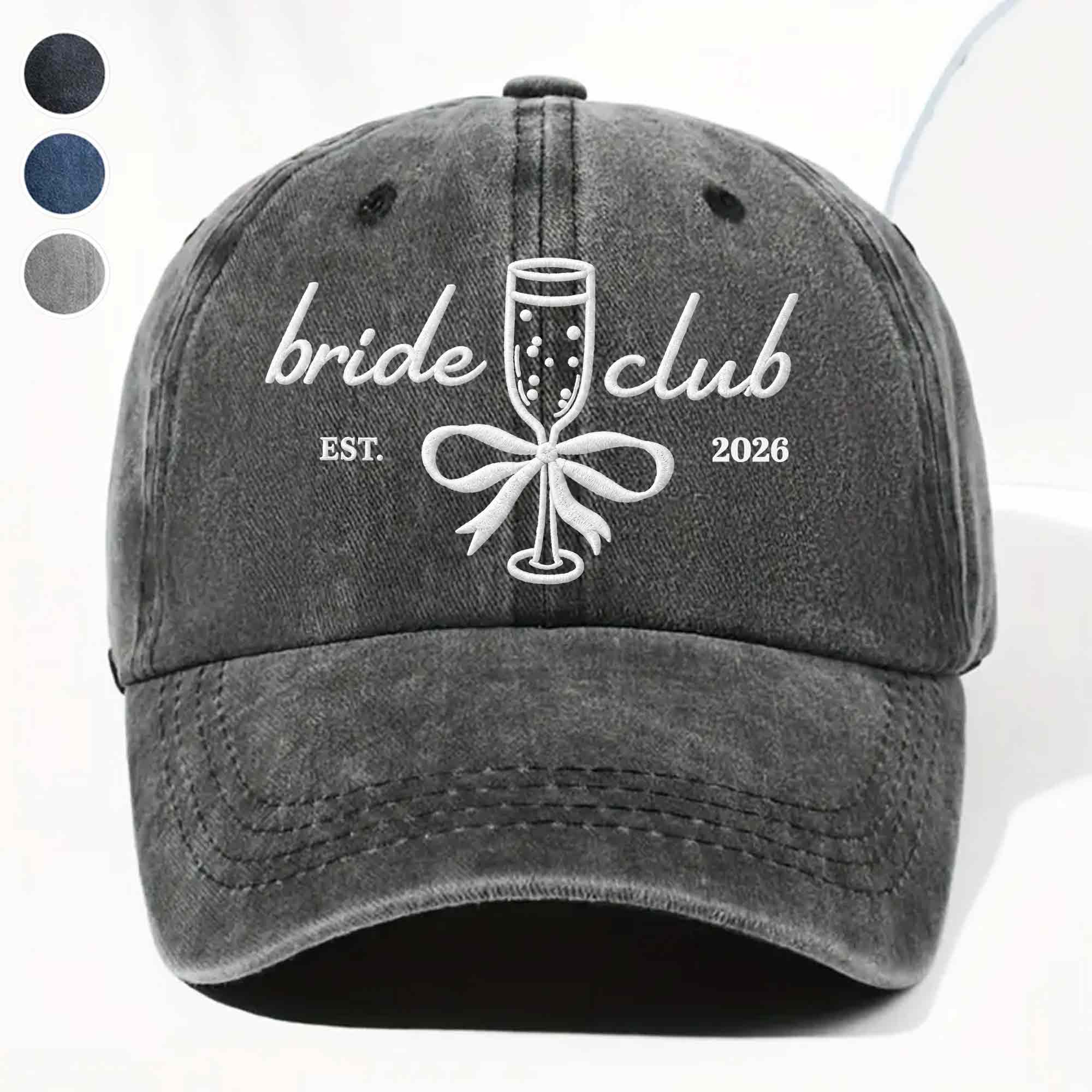 Personalized Washed Denim Cap Custom Name Bridal Shower Gift
