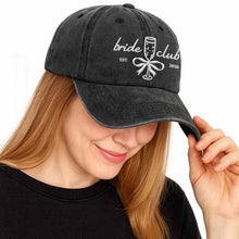 Load image into Gallery viewer, Personalized Washed Denim Cap Custom Name Bridal Shower Gift
